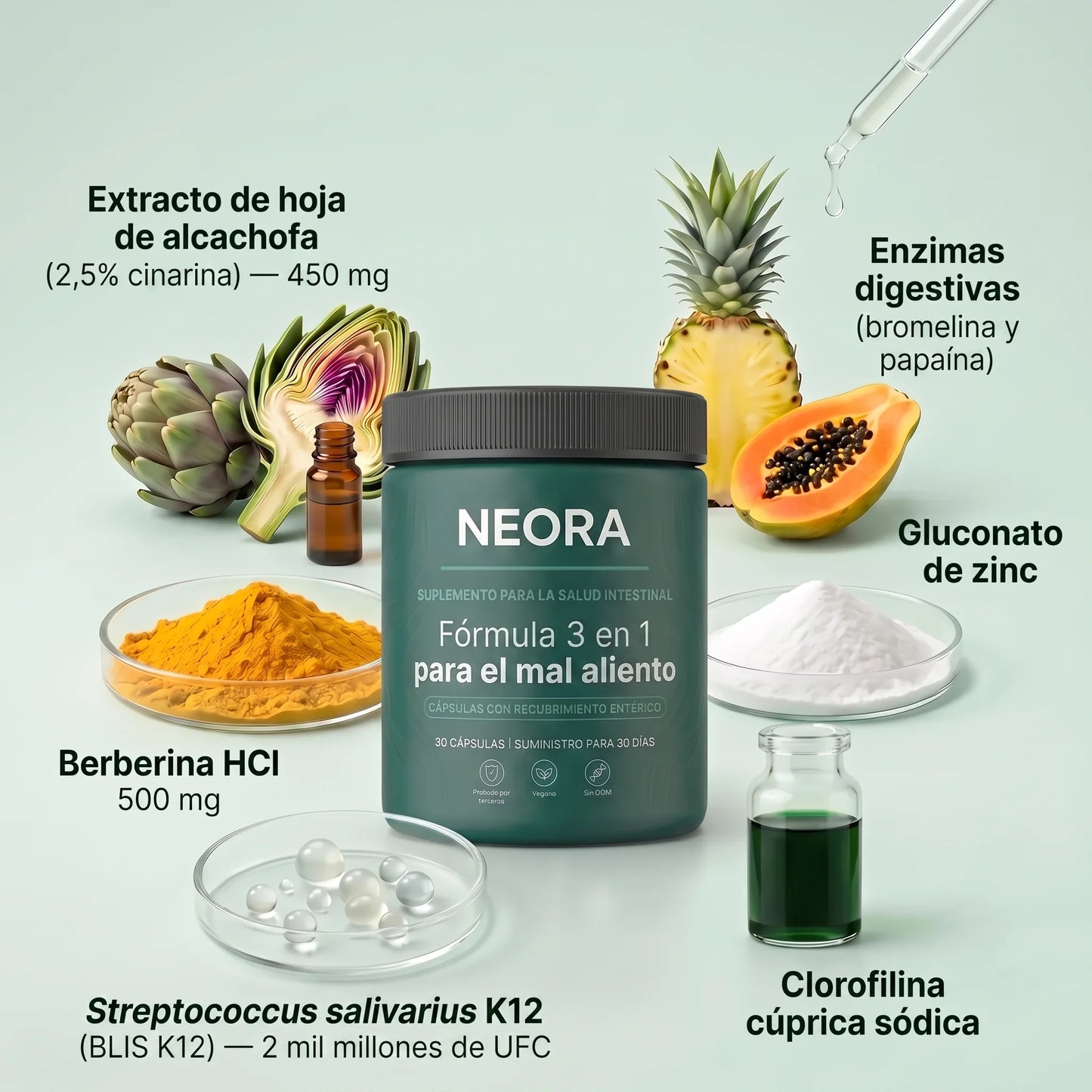 Fórmula 3 en 1 para el mal aliento (intestino · boca · hígado)