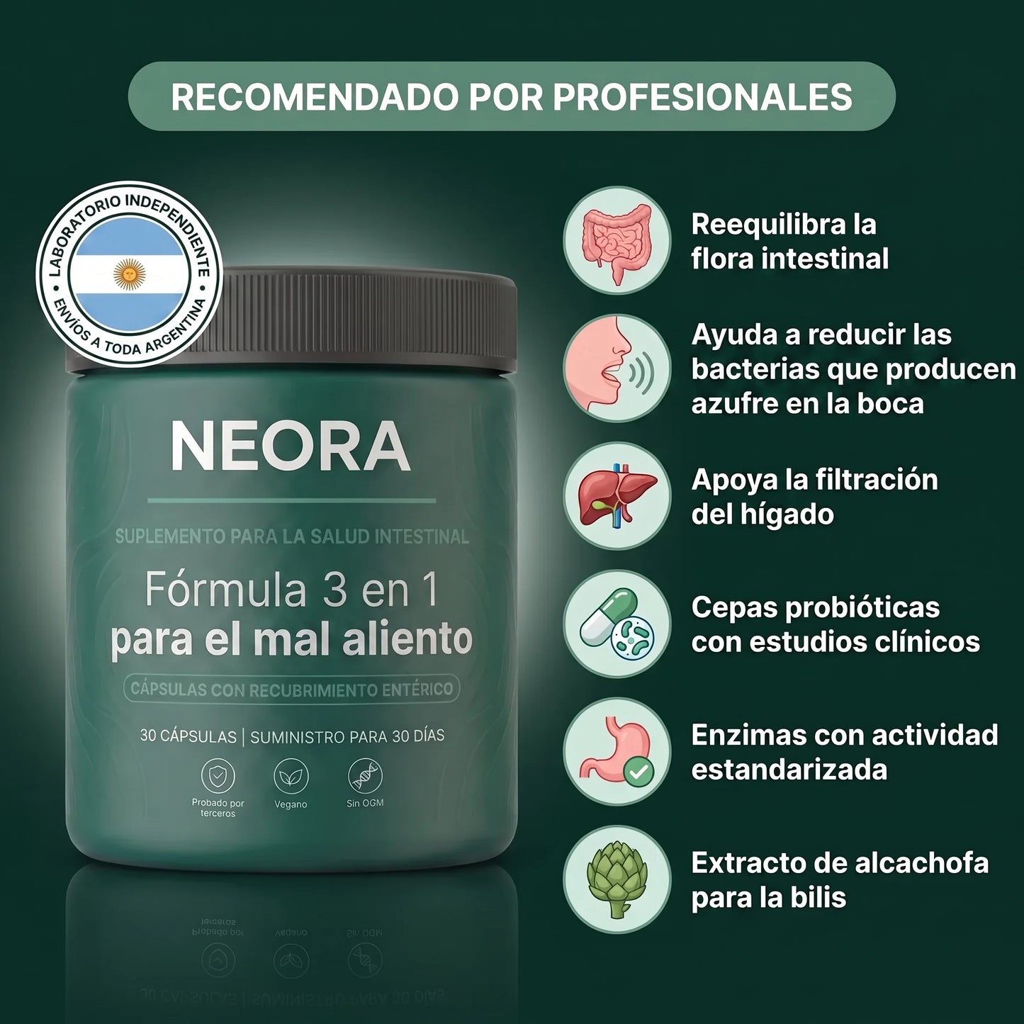 Fórmula 3 en 1 para el mal aliento (intestino · boca · hígado)