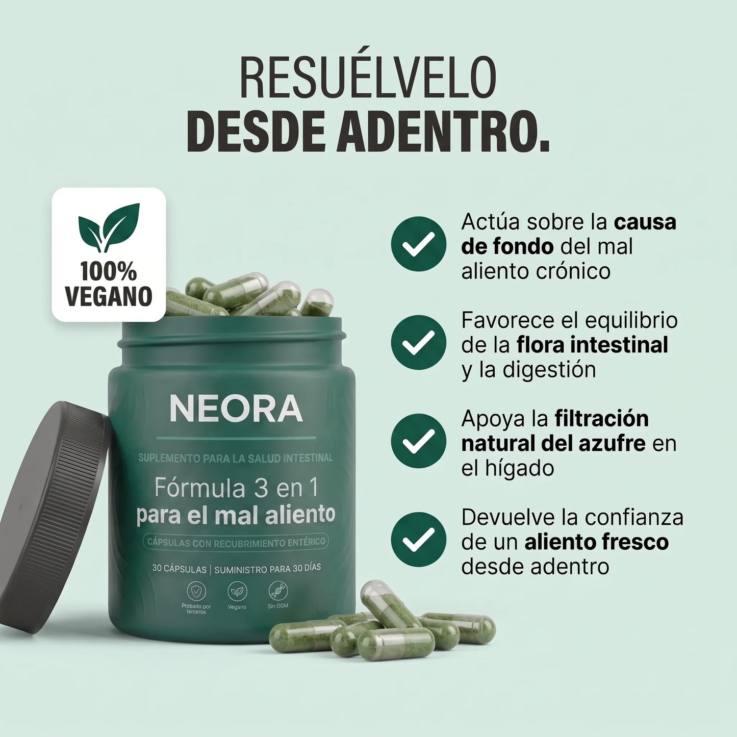 Fórmula 3 en 1 para el mal aliento (intestino · boca · hígado)